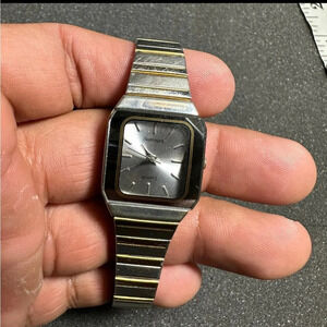 Rumours Ladies Squared Tank Style Silver/Gold Tone Quartz Watch Working